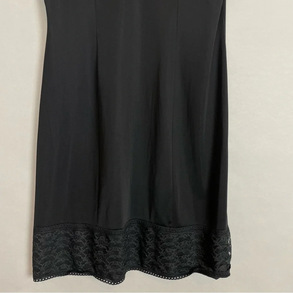 Vintage Full Slip Black Lace Sissie Women Lingerie Retro Pin-Up Girl Classic - Picture 5 of 10
